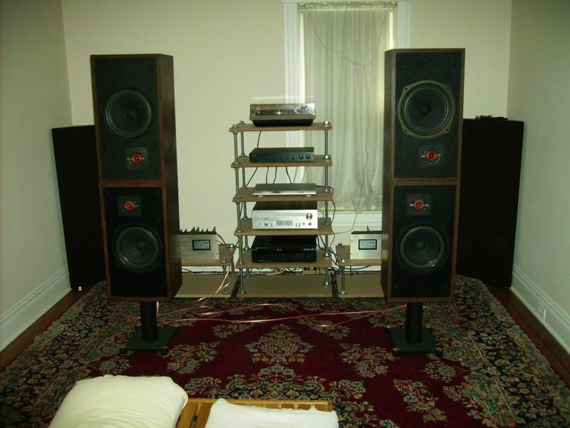 stacked advent speakers